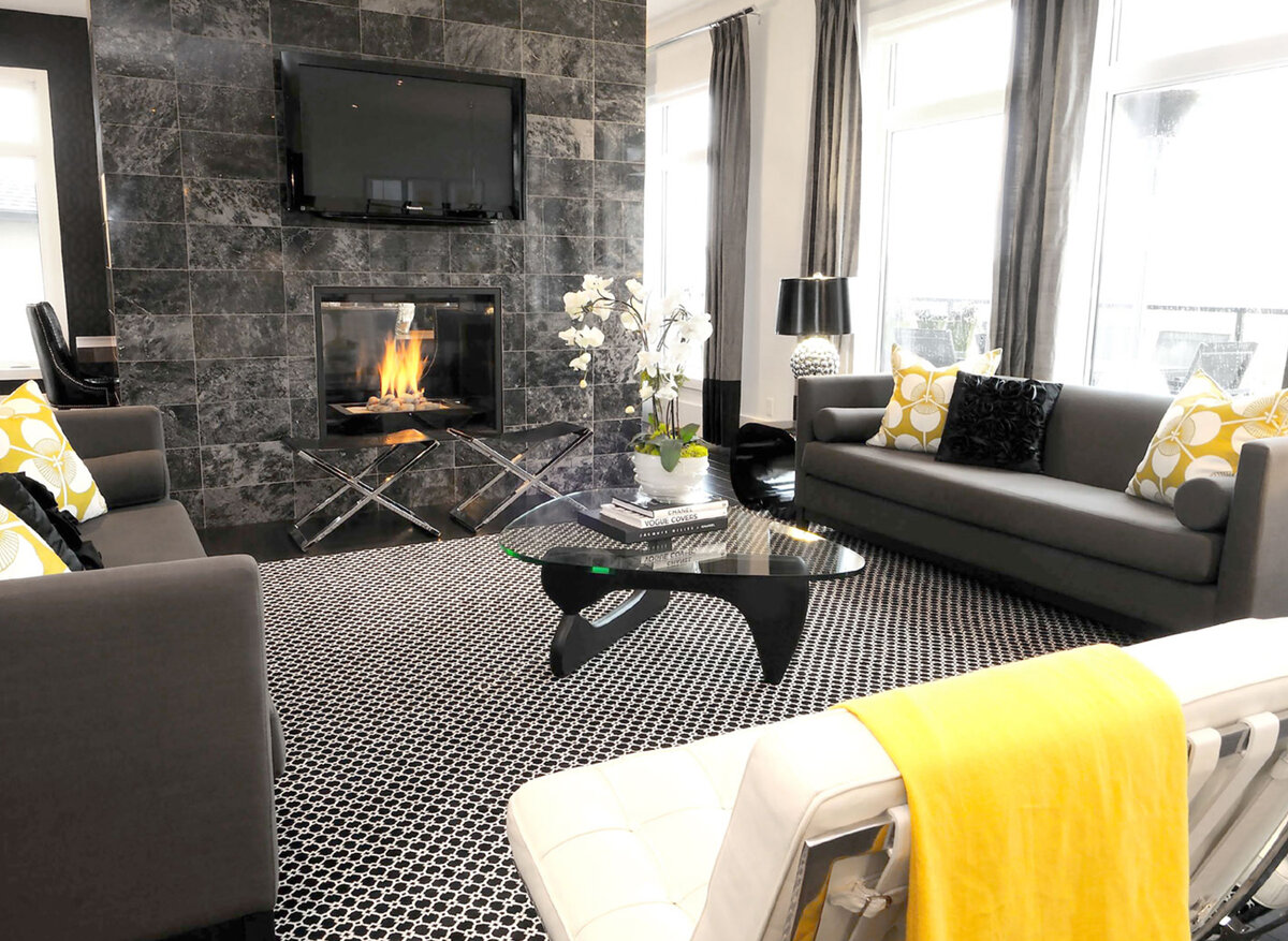 Серый и черный в интерьерах