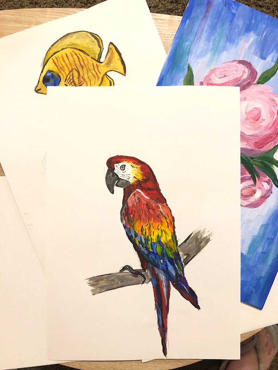 Вспомнила как это....рисовать красками...