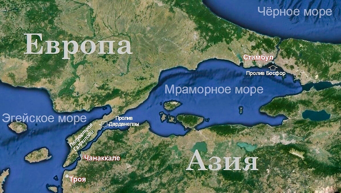 Карта мира с черным морем