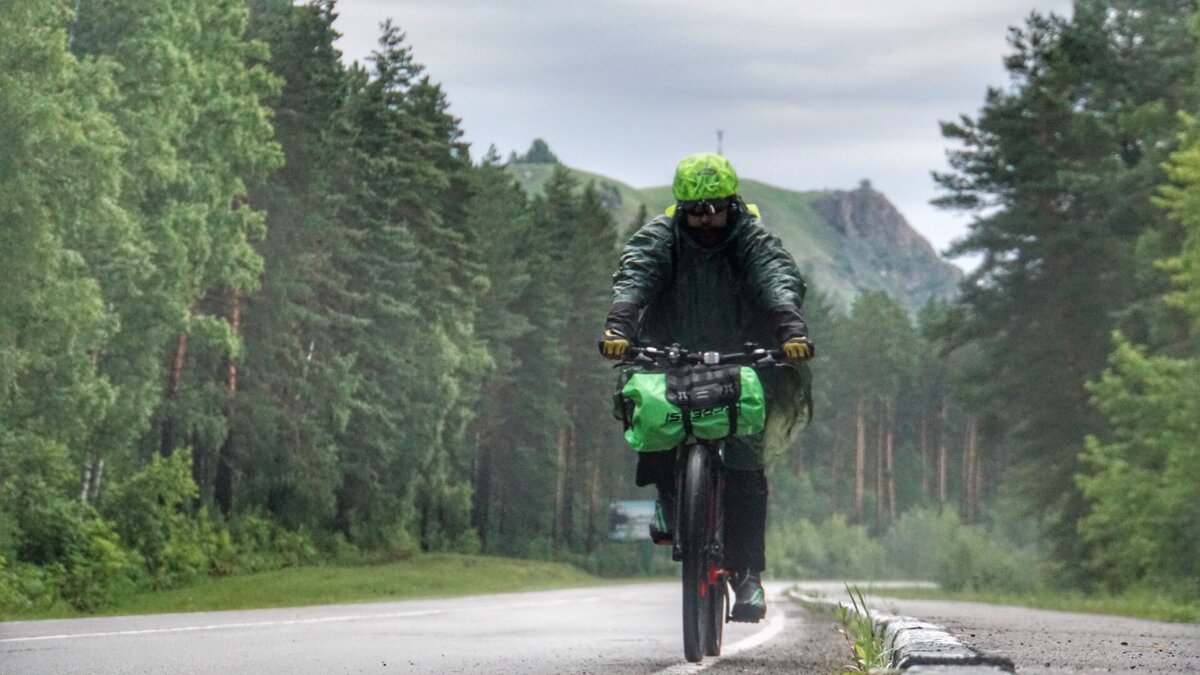 Bike travel go Altai