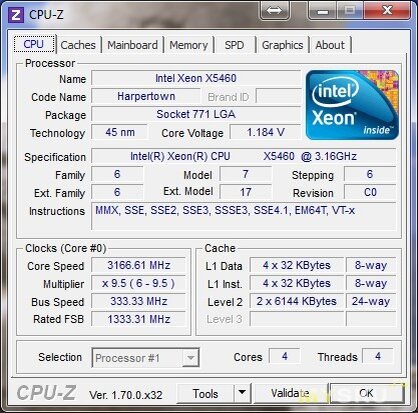 *характеристики xeon x5450