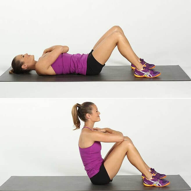 Упражнение на пресс "Подъём туловища", фото взято из открытых источников.