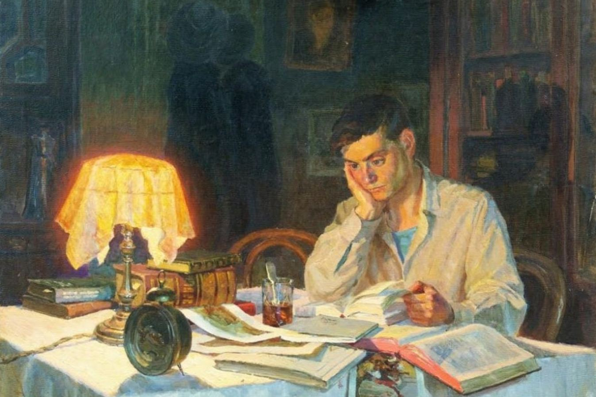 Юный писатель. Заболотский Николай Николаевич (Россия, 1929). Заболотский Николай Николаевич за учёбой. Художник Заболоцкий Николай Николаевич. Художник Брюлин Иосиф Гиршевич.