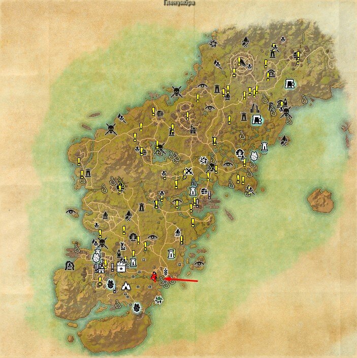 Мрачные трясины teso карта