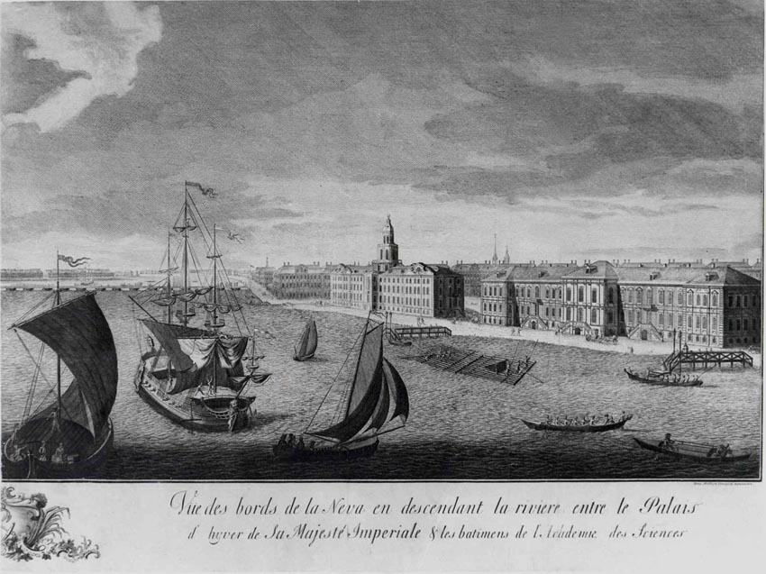 Акватория Невы и Васильевский остров. По центру Кунсткамера. Фото https://www.zin.ru/museum/history
