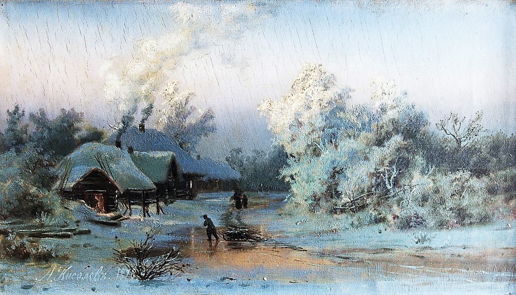 Киселев А.А., «Зимний пейзаж», 1878, холст, масло, 	Плесский ГИАХ музей-заповедник