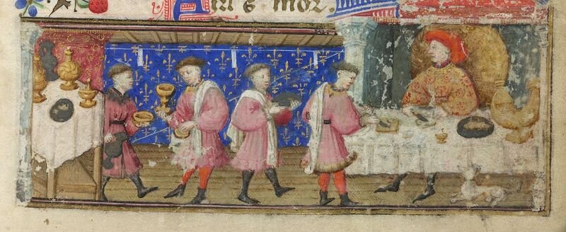 Граф де Дюнуа во время новогоднего пиршества. Иллюстрация с сайта http://www.wikitranslators.org