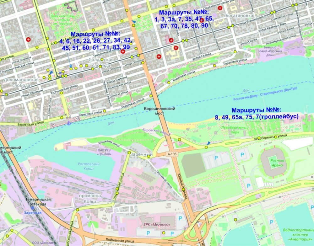    Схема движения общественного транспорта 16 сентября. Фото: администрация Ростова-на-Дону