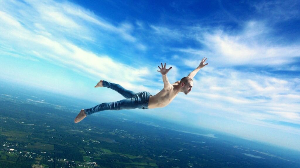 Если бы человек не "залипал" на падении, он мог бы полететь, как супермен