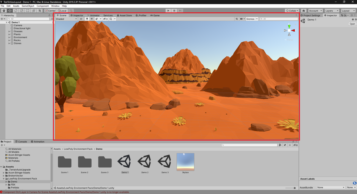 Unity screen