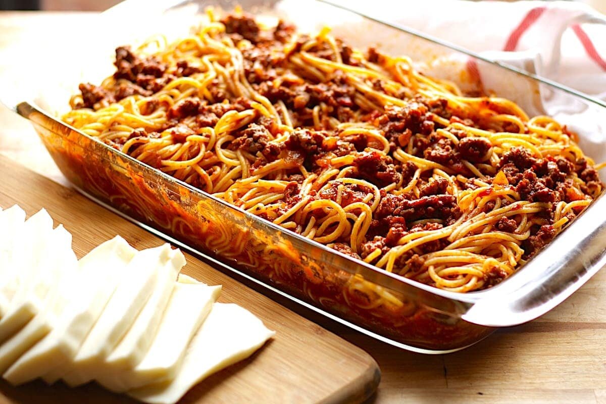 Спагетти с фаршем в духовке рецепт с фото пошагово