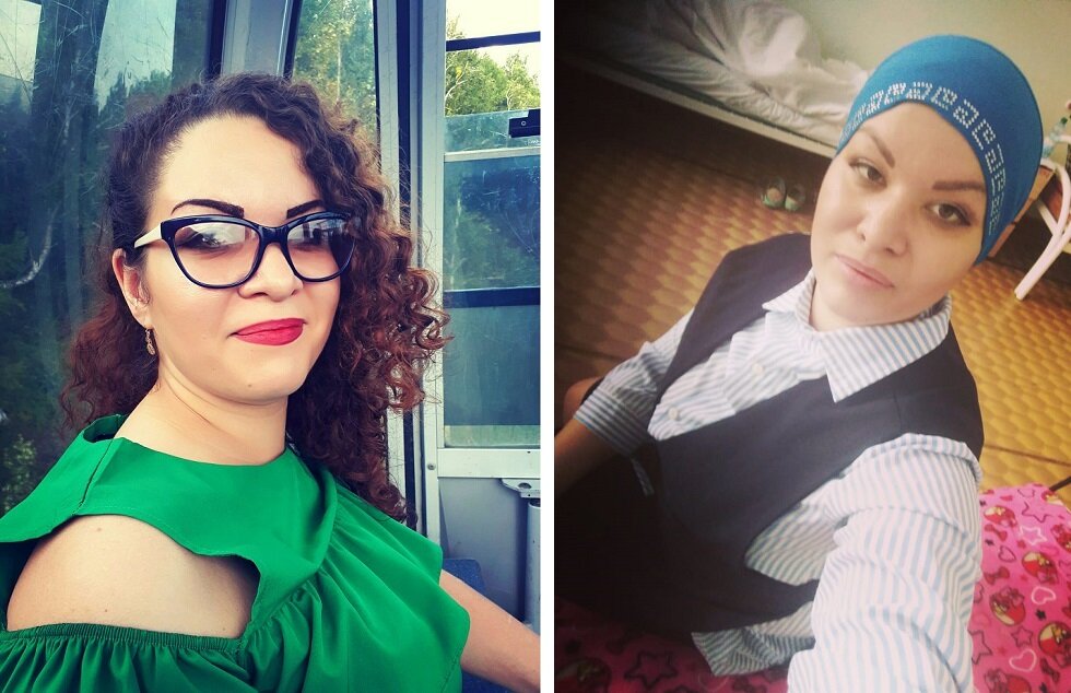 Анжела до и во время борьбы с раком 