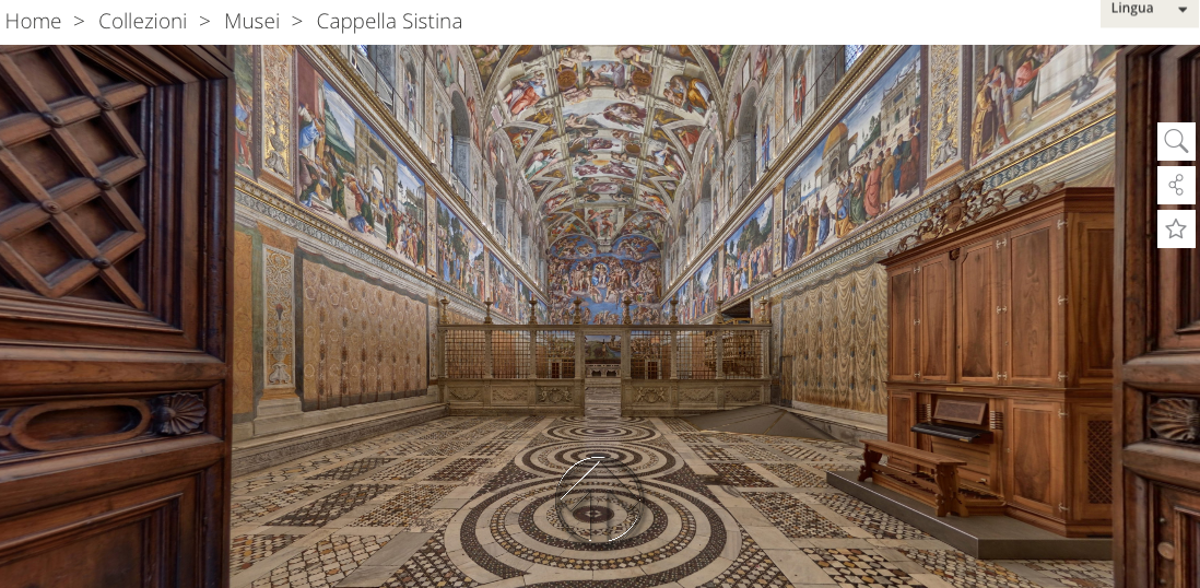 "виртуальная прогулка" по Сикстинской капелле 