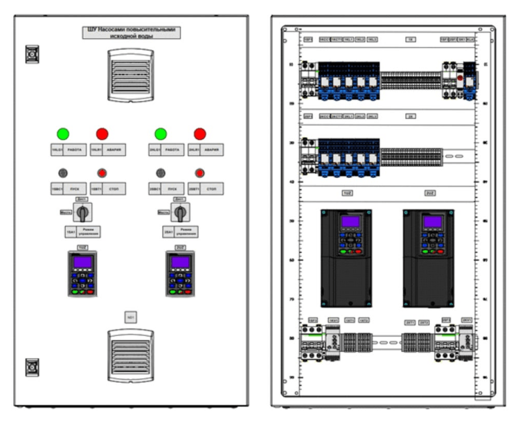 Компоновочные решения при проектировании шкафов управления насосами