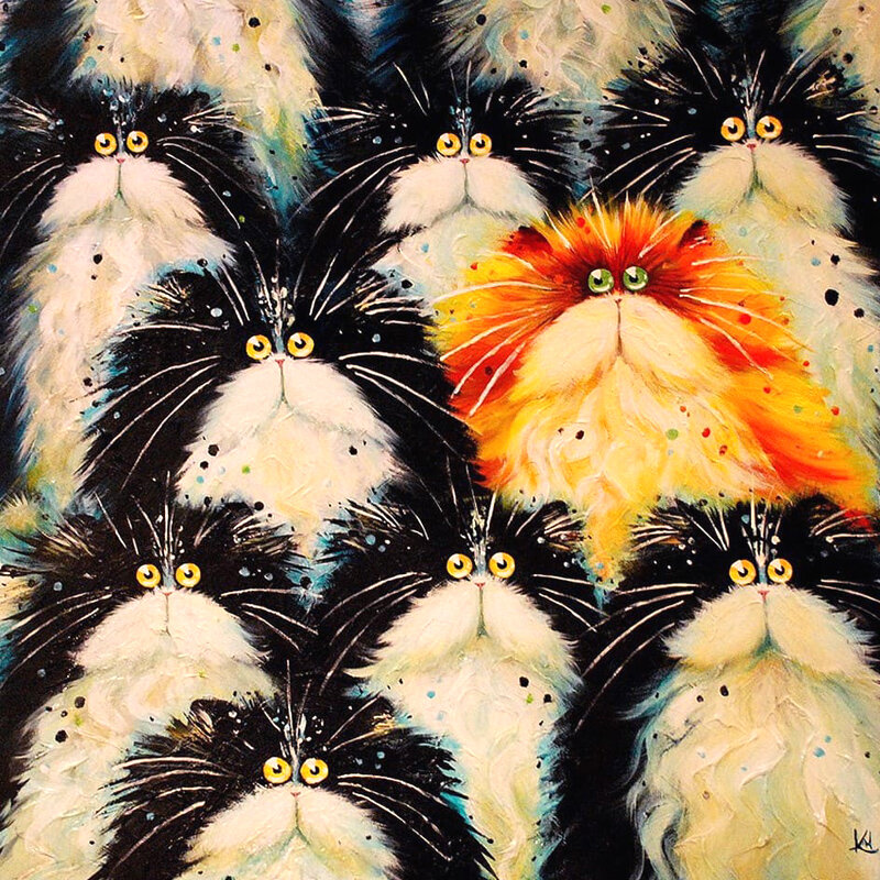 Ресурс: https://koshka-pushinka.ru/animals/cats/positive-cats-by-artist-kim-haskins/