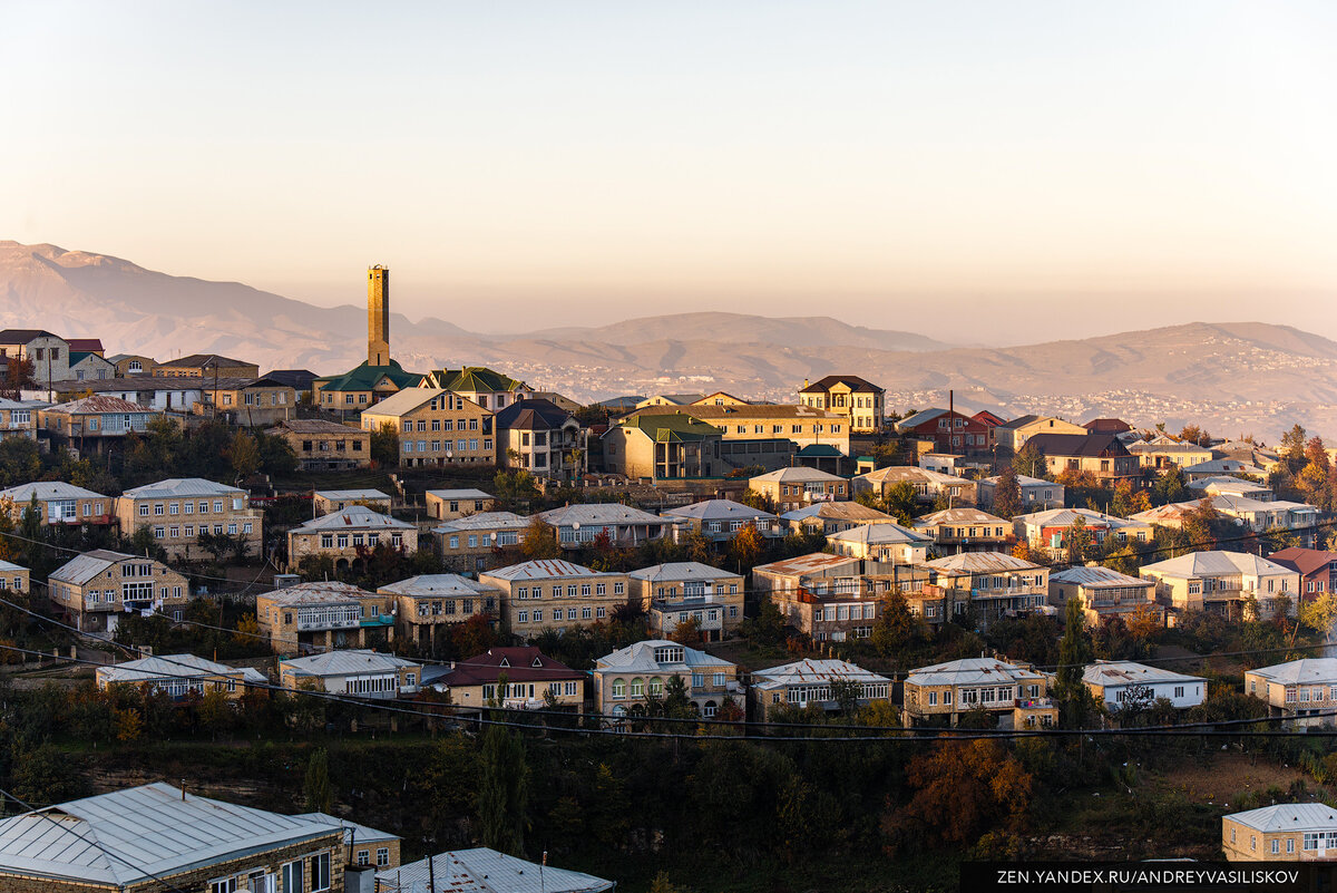 Дагестанское село Кубачи на закате