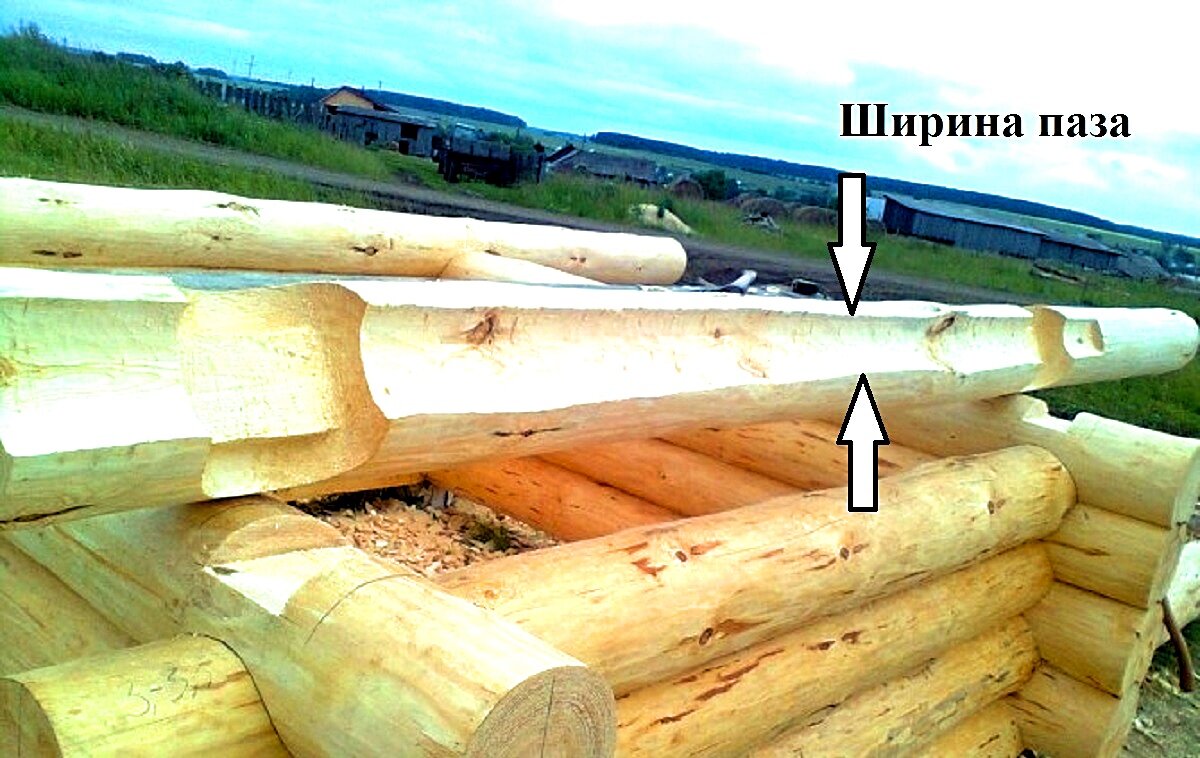 Ширина паза в бревне