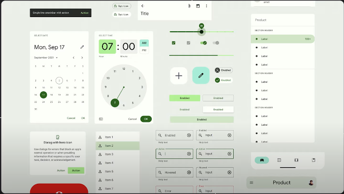 Выбранной палитрой окрашиваются все элементы пользовательского интерфейса Android (выбираются 3 цвета: первичный, вторичный и цвет контраста)
