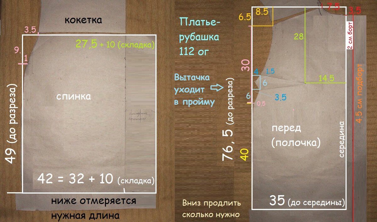 Спинка и полочка