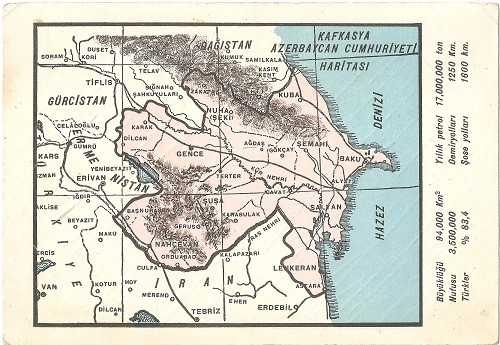 «Карта Кавказской Азербайджанской Республики» (карта из турецкого архива)