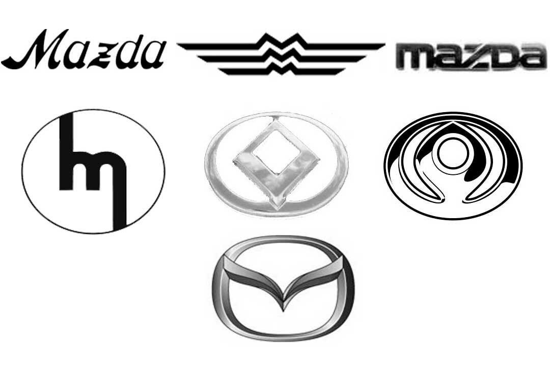 "Мазда" несколько раз менял свою эмблему, но за исключением "алмазов" 5 и 6 версий, в ней всегда есть "м".