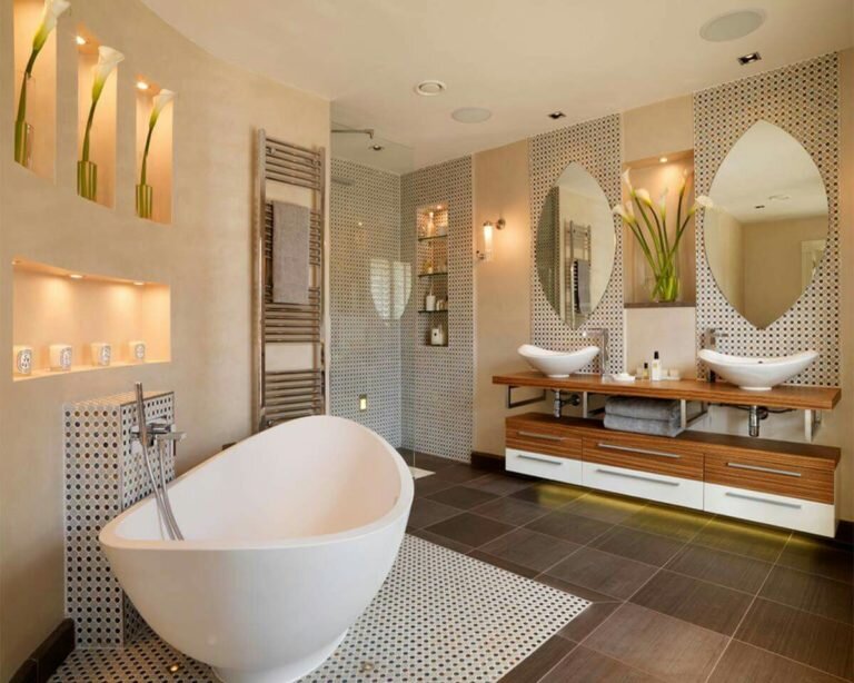Дизайн ванной комнаты в бежевом цвете: утонченность и комфорт (+53 фото)