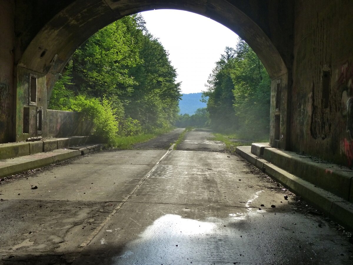 Улицы трещины. Заброшенная пенсильванская автомагистраль. Заброшенный туннель в Пенсильвании. Заросшая дорога. Заброшенный автомобильный тоннель.