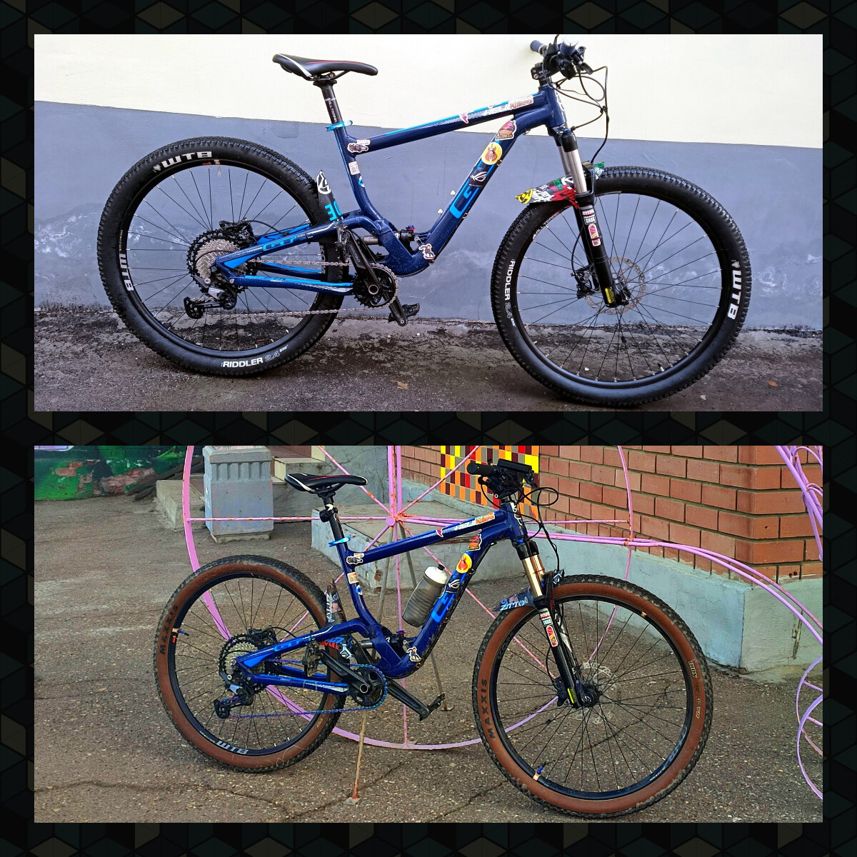 Не знаю, насколько хорошо заметно, но я вижу разницу по подседельному штырю