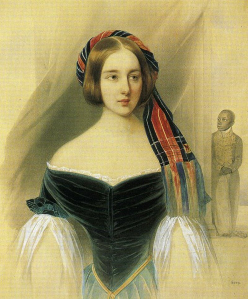 Портрет Н. Н. Пушкиной - Ланской, кисти Гау. ( неоконченный, маскарадный).