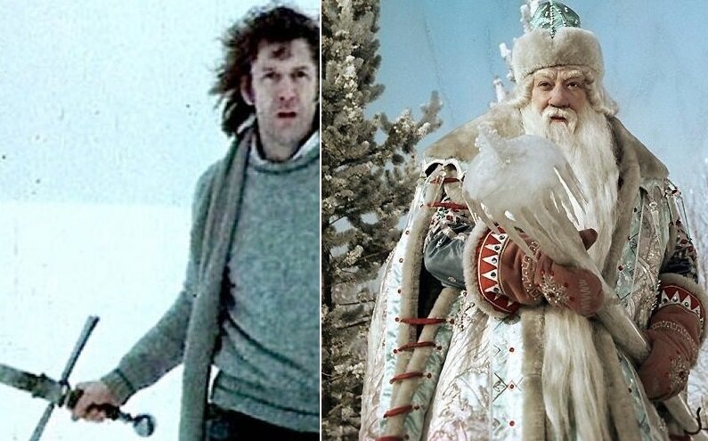 Слева Ланселот (А.Абдулов) в фильме "Убить Дракона 1986г. 
Справа Морозко (А.Хвыля) в фильме "Морозко" 1964г.