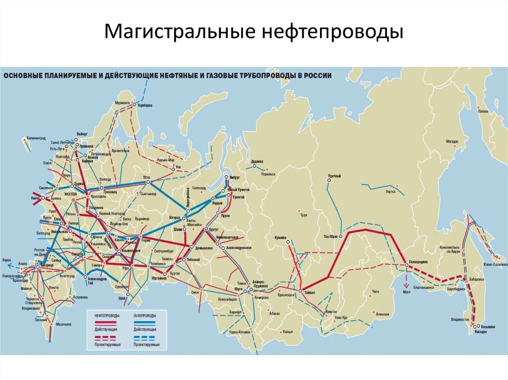 Карта транспортировки нефти в россии