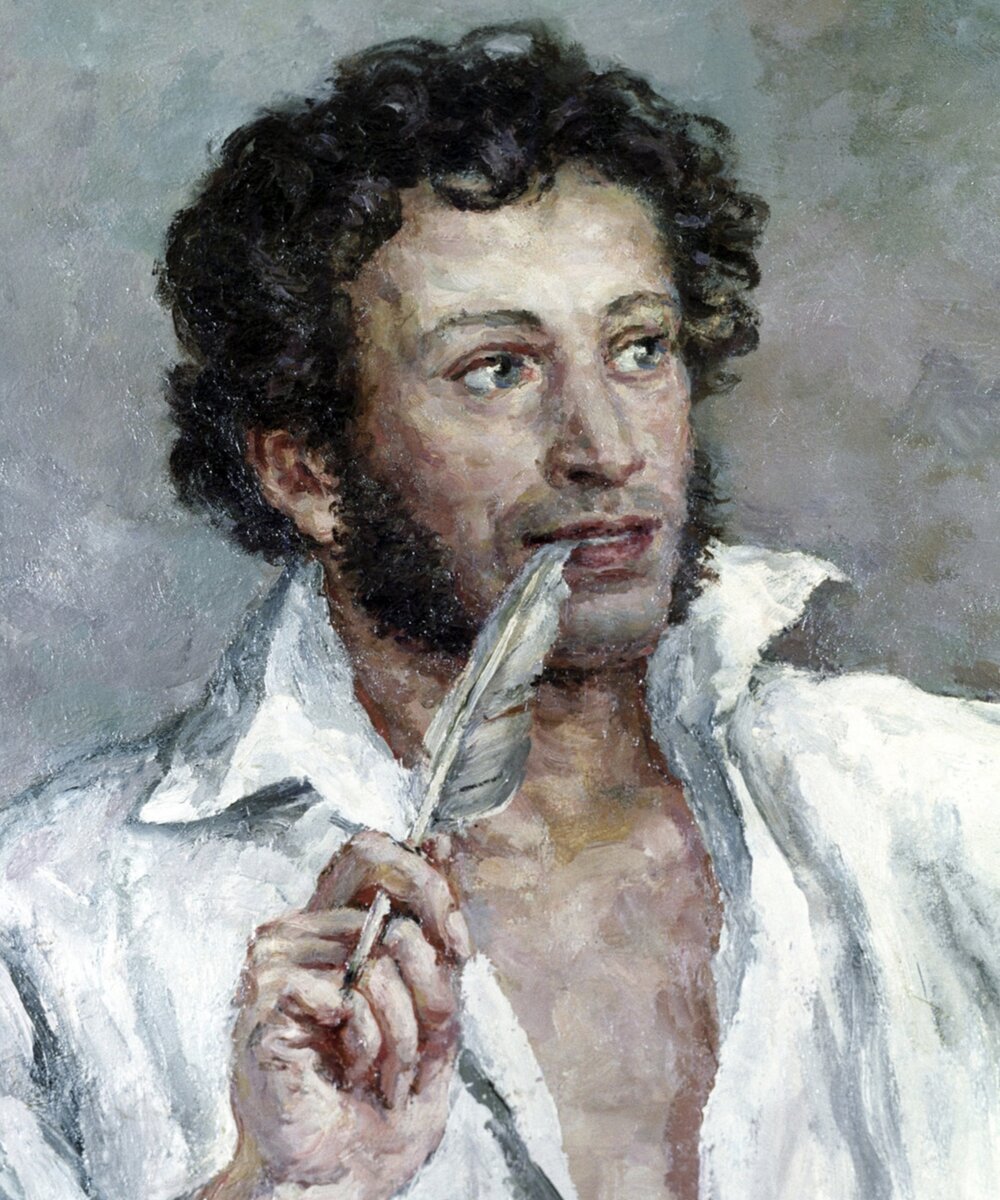 Пушкин в Михайловском. Худ. П. Кончаловский, 1940 год. Фрагмент