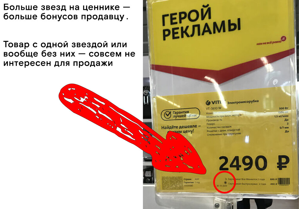 Если вам нужен товар с одной звездой, к продавцу лучше не обращаться. Или отговорит, или продаст дополнительные услуги.