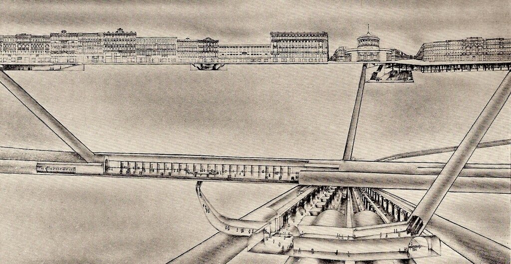 Именно так изобразили пересадку "Маяковская"-"Площадь Восстания"-"Знаменская" в 80-ые годы.