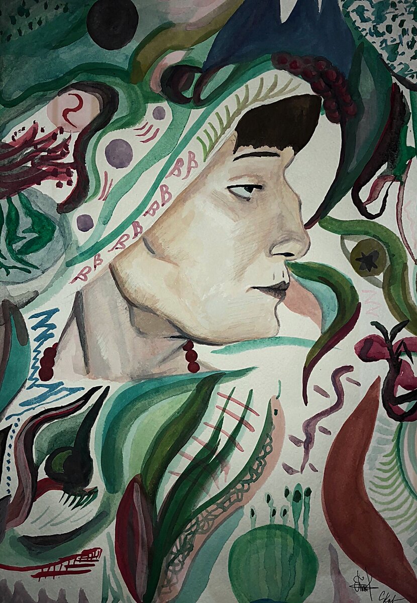 Этот портрет Ахматовой нарисован в июне 2017 года моей подругой https://instagram.com/clearrann?igshid=1coywbg1e889e