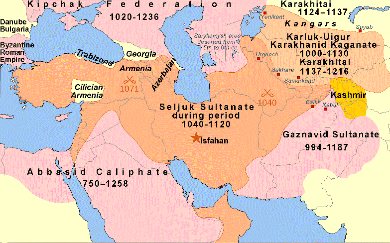карта Империи Сельджуков, из открытых источников
