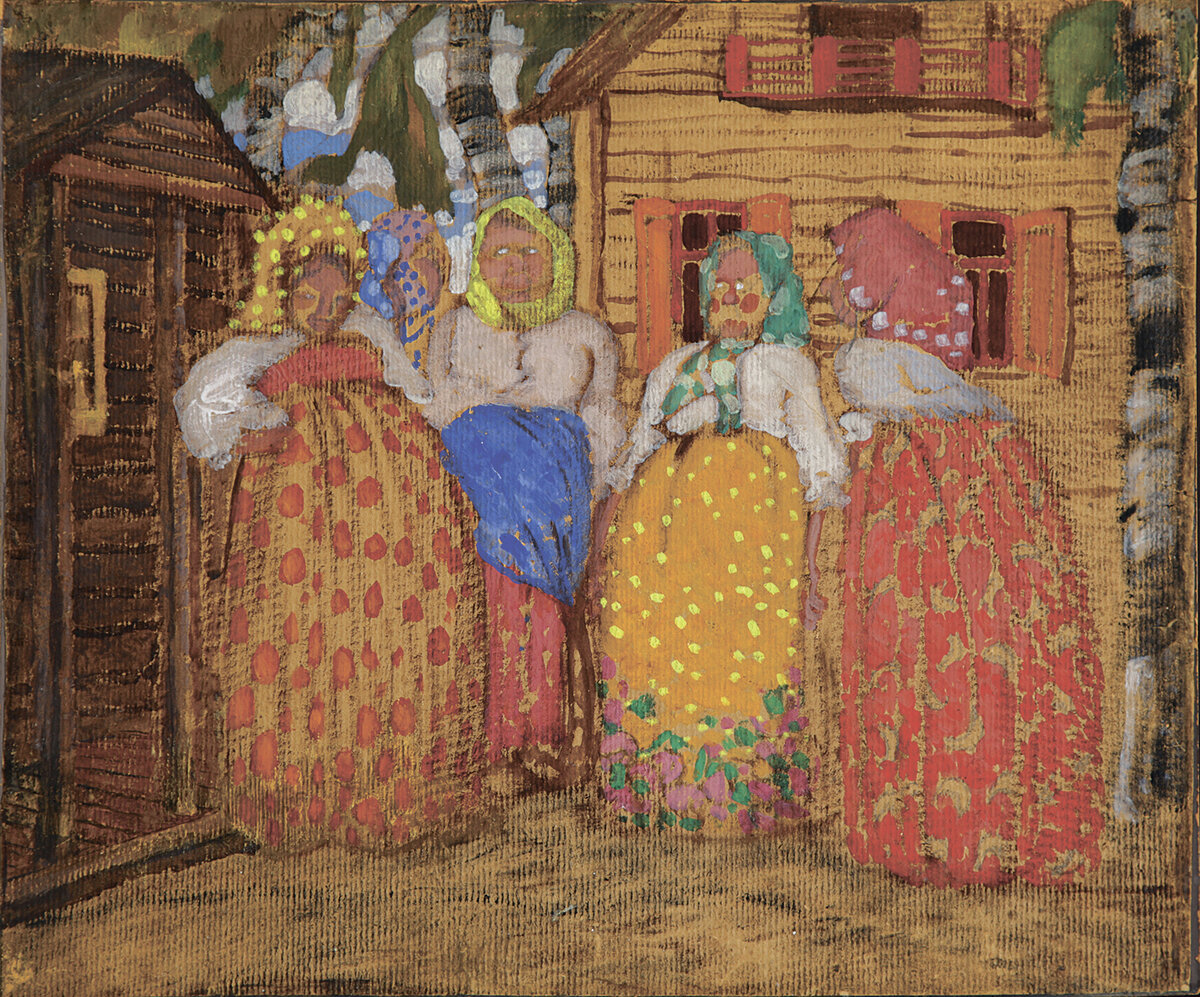 Борис Григорьев, «Деревенские девицы», 1913