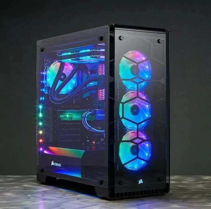 Какой компьютер. Корпус Corsair 570x RGB Crystal. Corsair Crystal Series 570x. ПК игровой блок 60к. Системный блок РГБ.