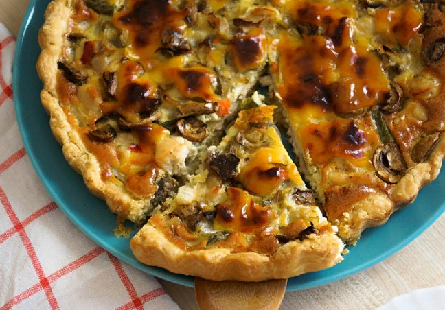 Пирог с грибами и курицей