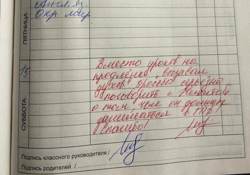 Замечание в дневник за плохое поведение образец