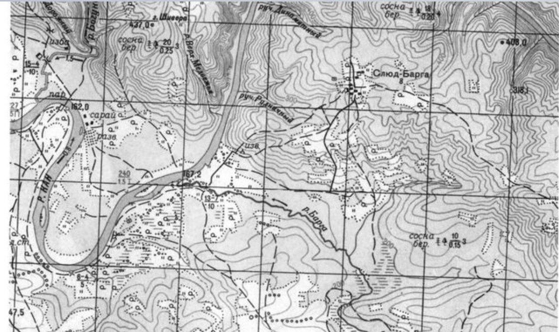 .Старая карта со слюдрудником.