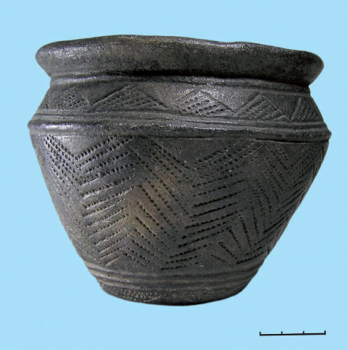 Пример глиняного сосуда синташтинской культуры. Могильник Кривое Озеро. Фото Н.Б. Виноградова