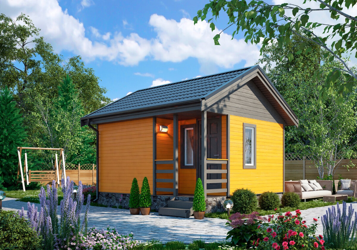 Пролистайте изображения. Проект дома один и тот же, но разные размеры, поэтому выглядят они как совсем разные дома.