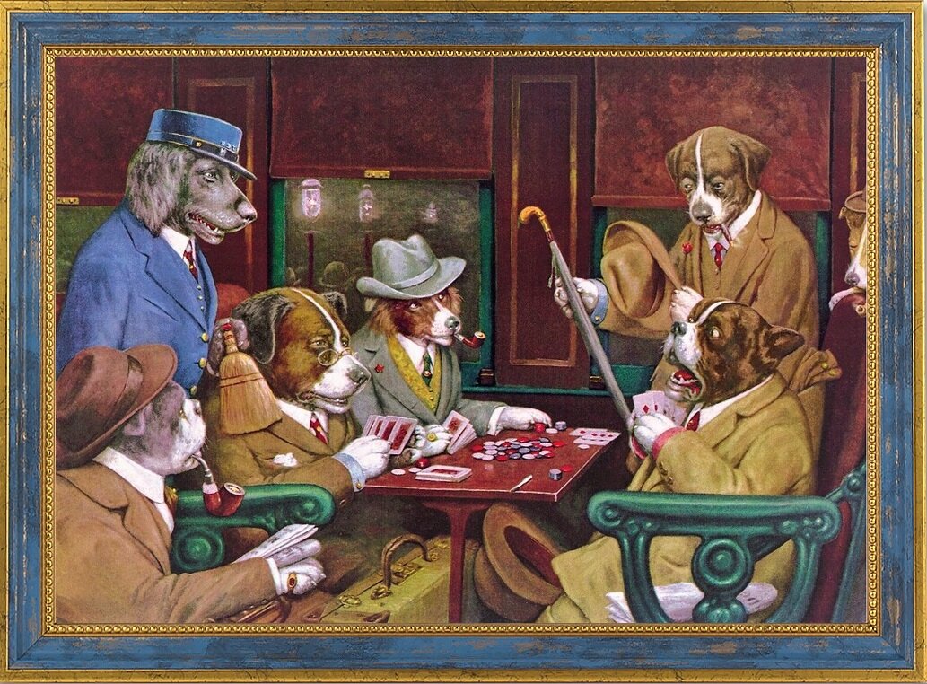 Кассиус Маркеллус Кулидж. Кассиус Кулидж собаки Покер. Собаки играющие в Покер картина художник Кассиус Кулидж. Кассиус Маркеллус Кулидж собаки играют в Покер.