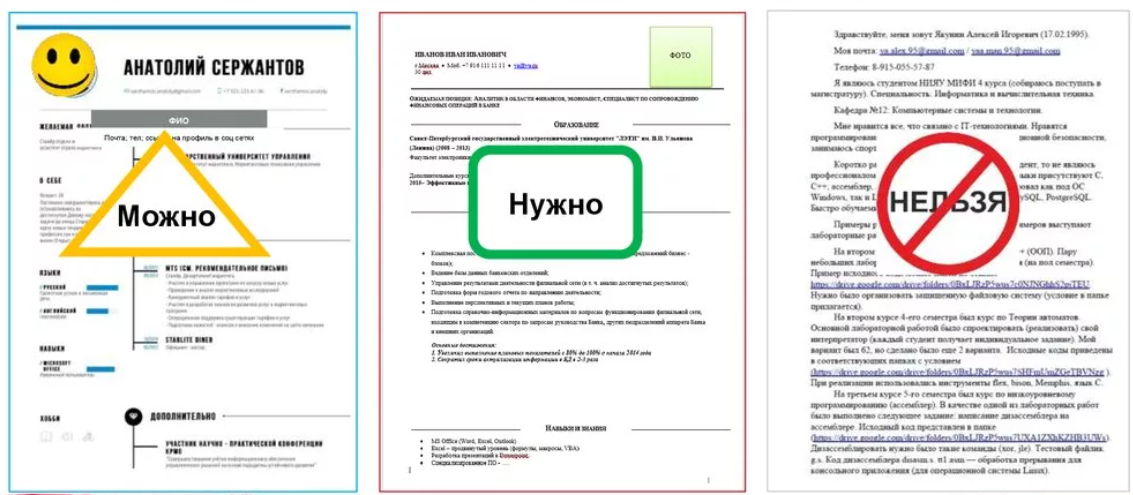 Можно нужно. Образец плохого резюме. Ошибки в резюме. Пример хорошего и плохого резюме. Примеры неудачных резюме.