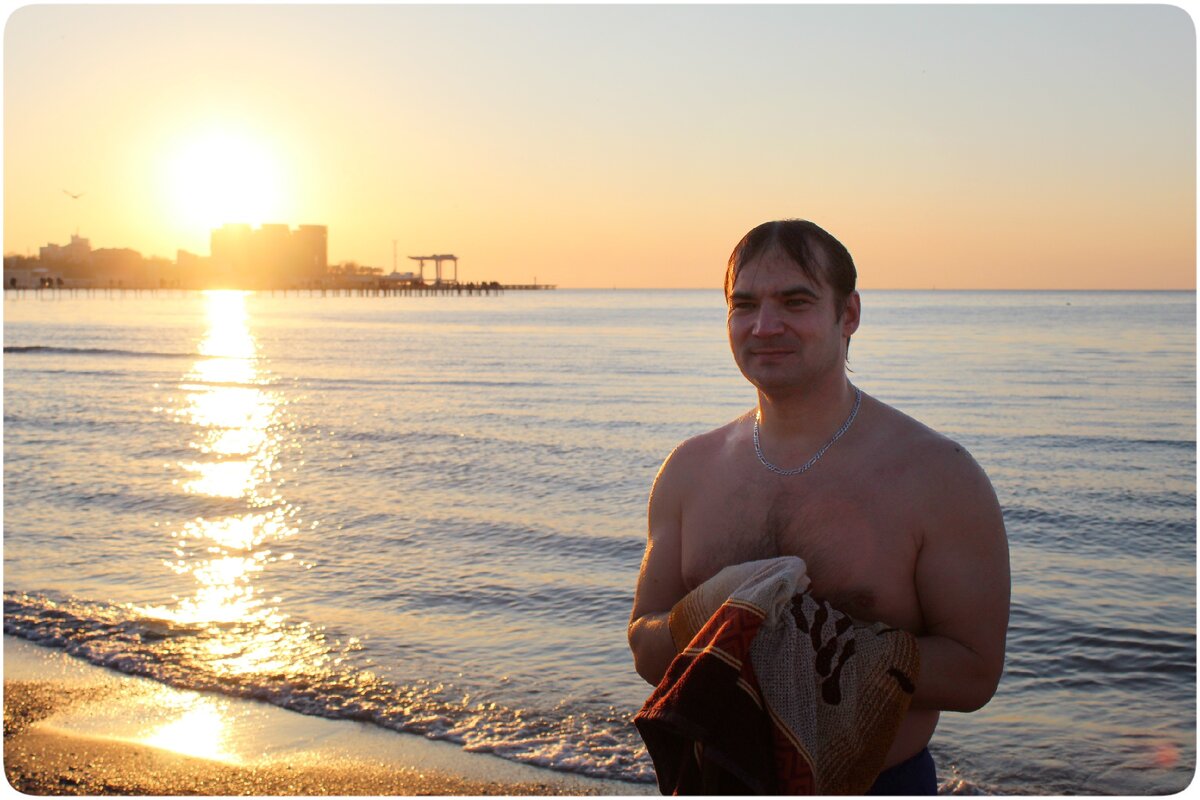 После купания в море