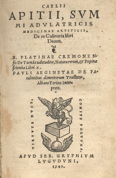 самая древняя кулинарная книга в мире "De re coquinaria", издание 1541 года, фото www.ancient.eu