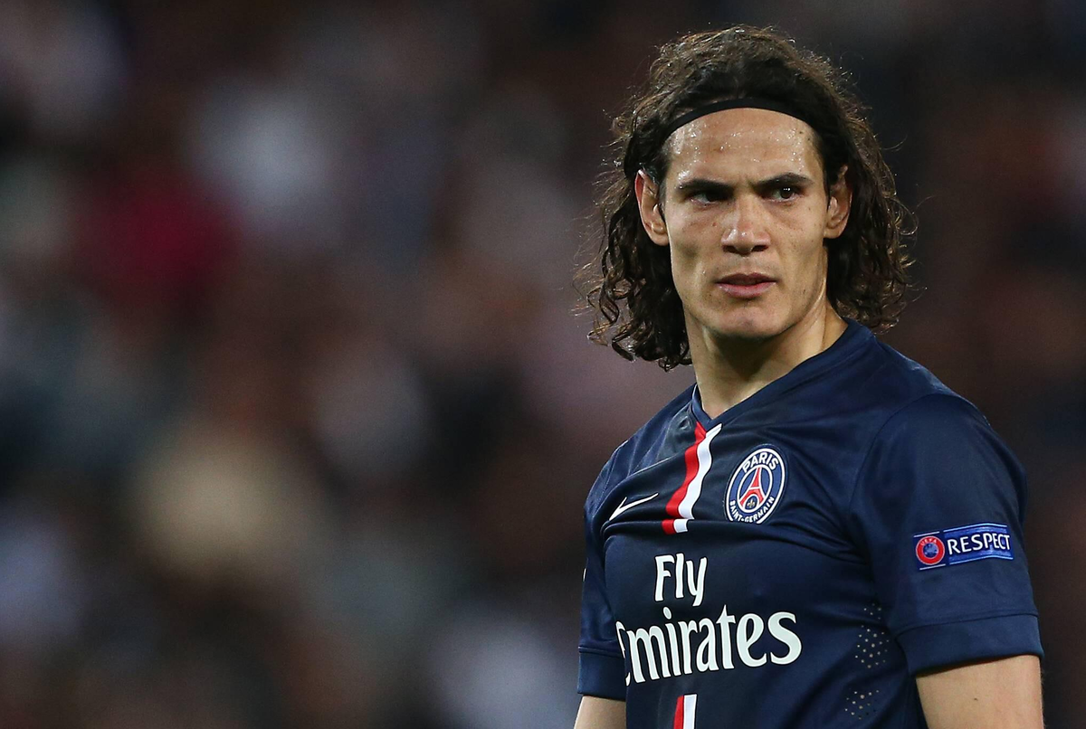 Эдинсон Кавани в составе "ПСЖ". 