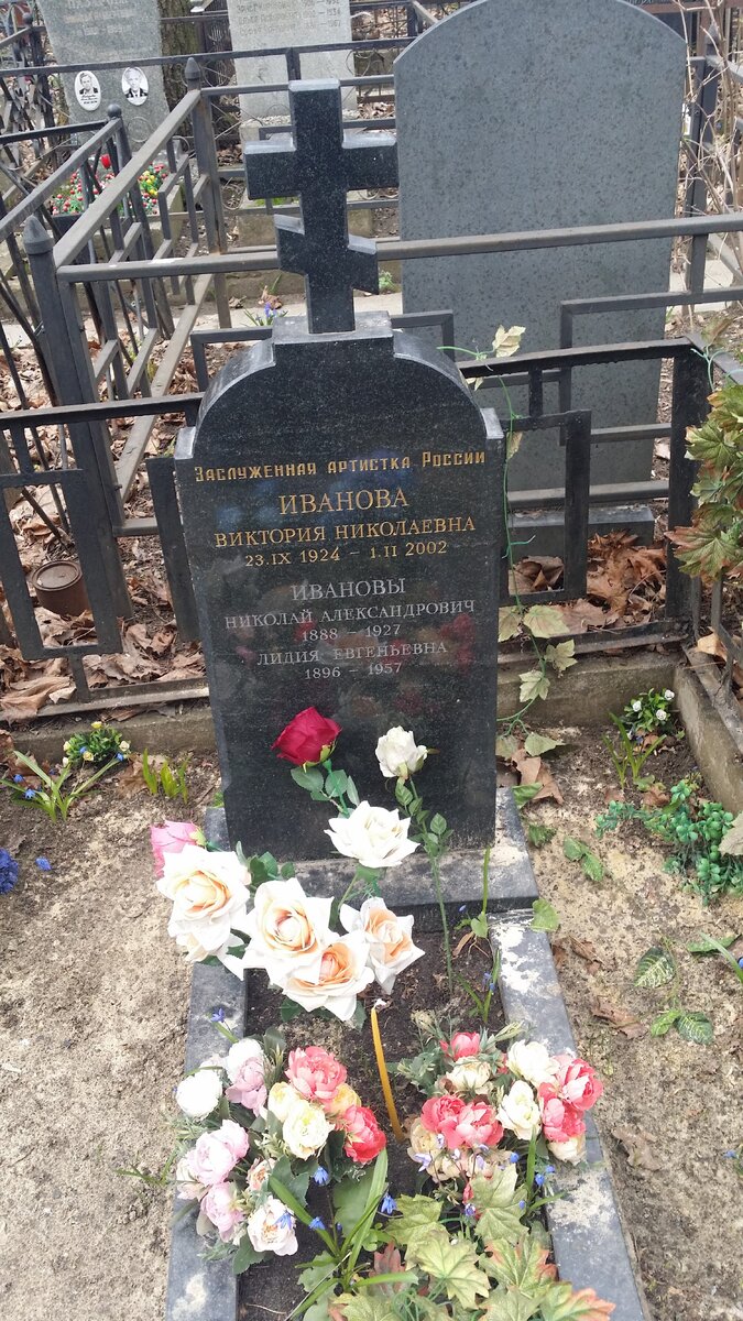 могила Виктории Николаевны Ивановой на Введенском кладбище в Москве