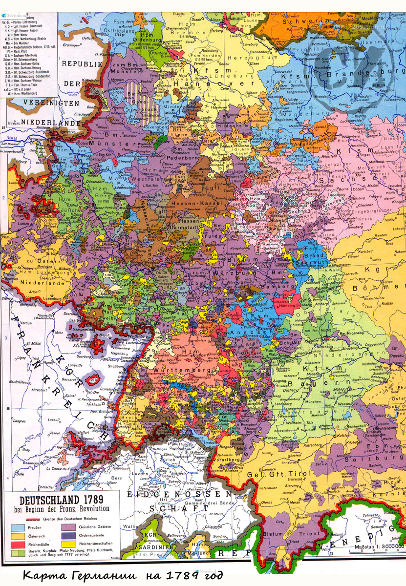 Карта Германии в конце XIX века